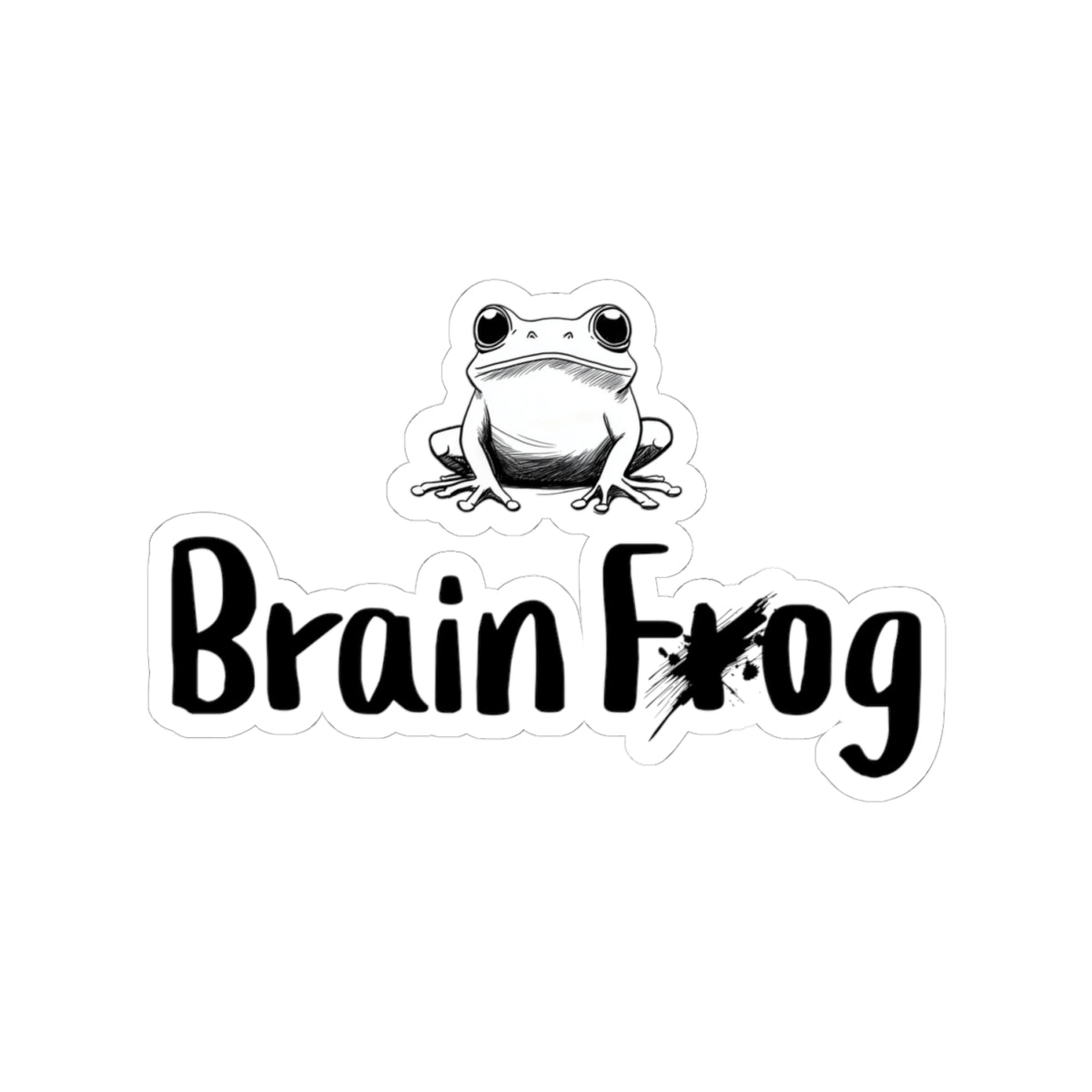 Brain Frog Sticker | Funny Vinyl Decal | ADHD & Brain Fog Humor