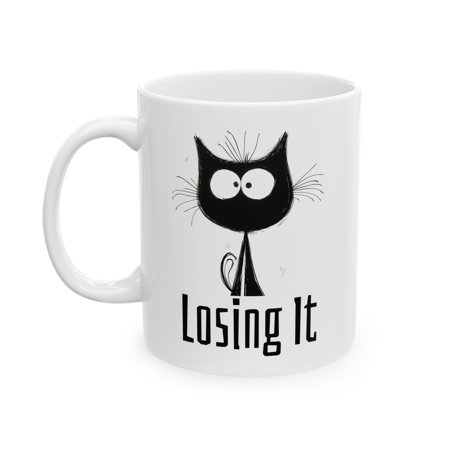 Losing It Mug | Funny Coffee Cup | Anxiety Cat & Mental Breakdown Humor Gift