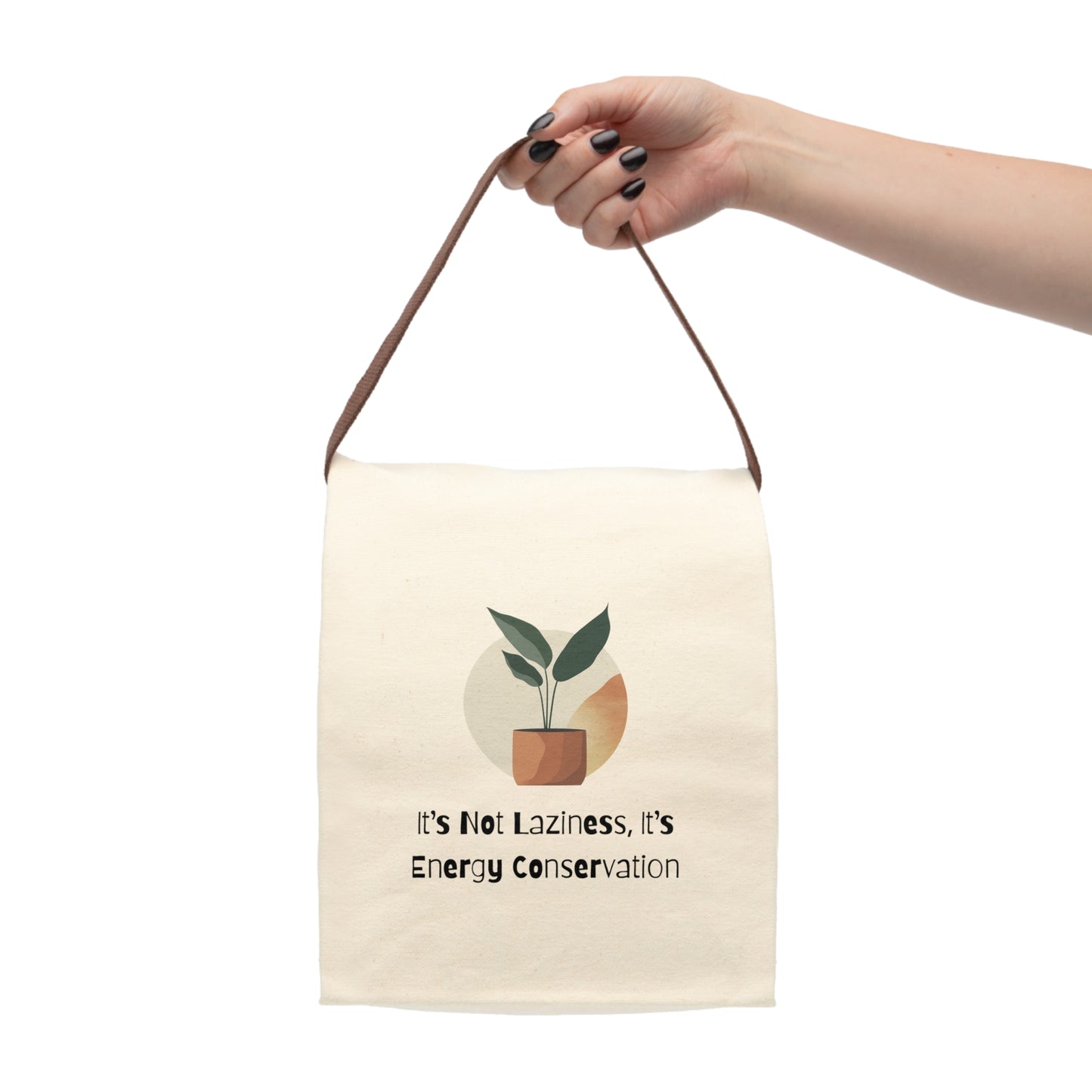 Energy Conservation Lunch Bag | Funny Canvas Tote | Self-Care & Mental Health Gift