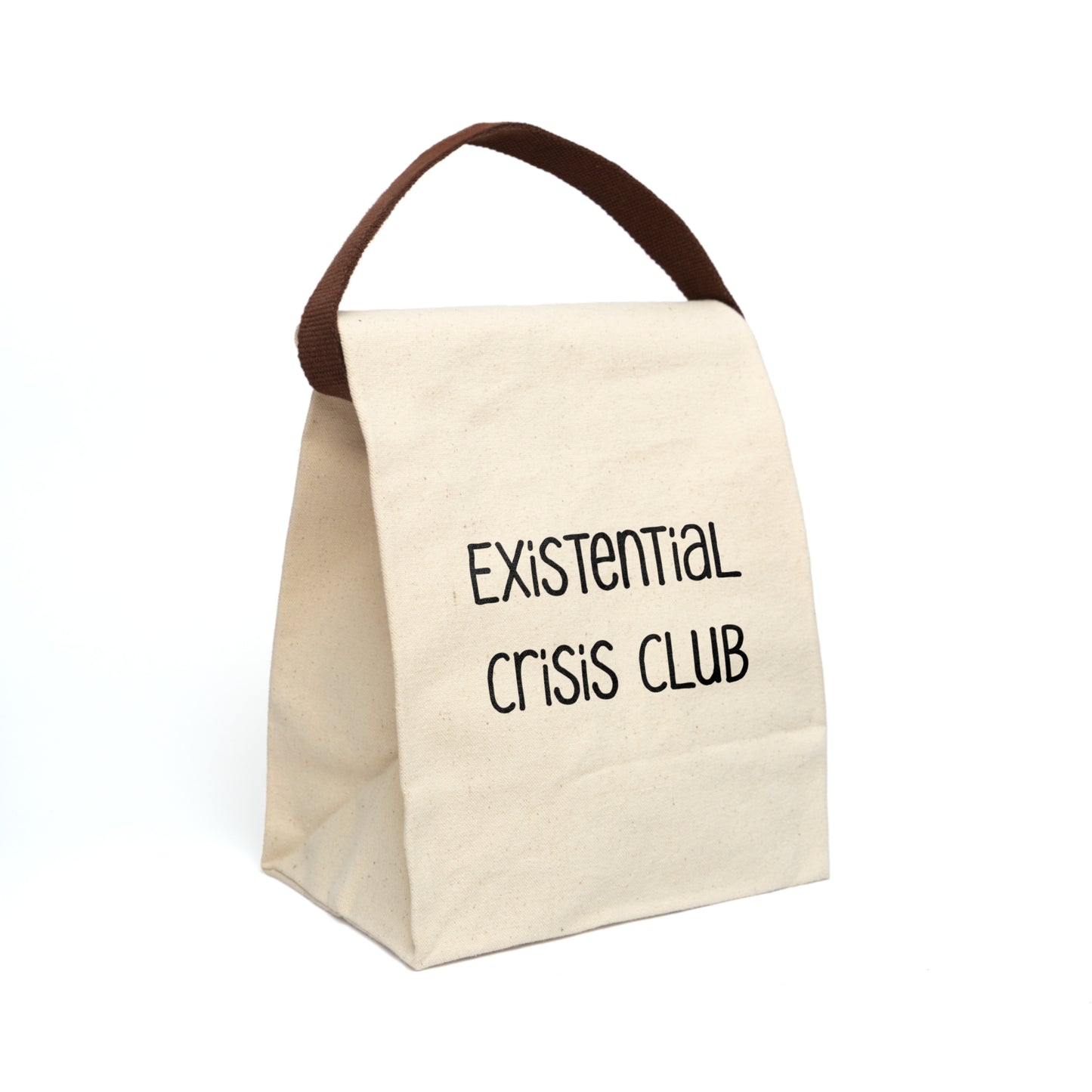 Existential Crisis Club Lunch Bag | Funny Canvas Tote | Overthinking & Philosophy Gift