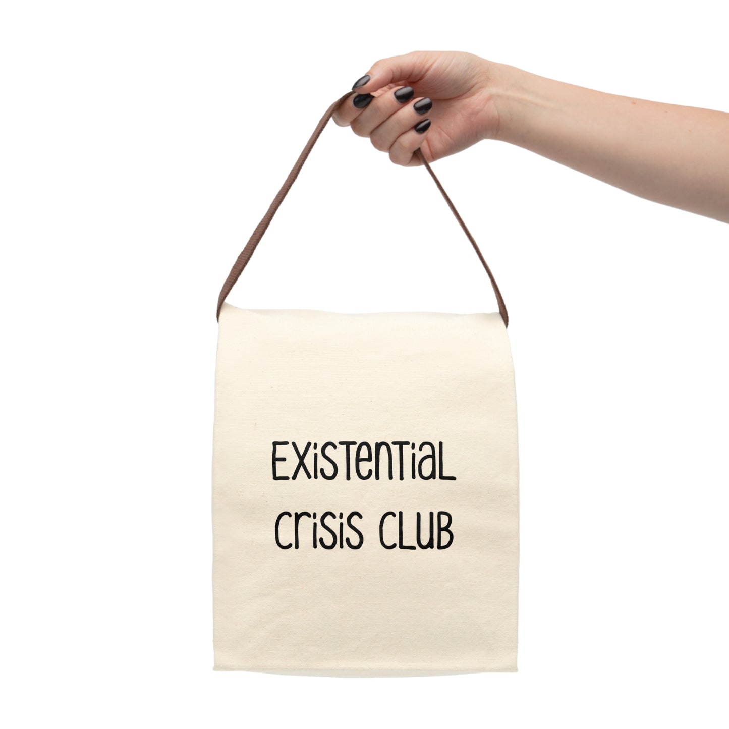 Existential Crisis Club Lunch Bag | Funny Canvas Tote | Overthinking & Philosophy Gift