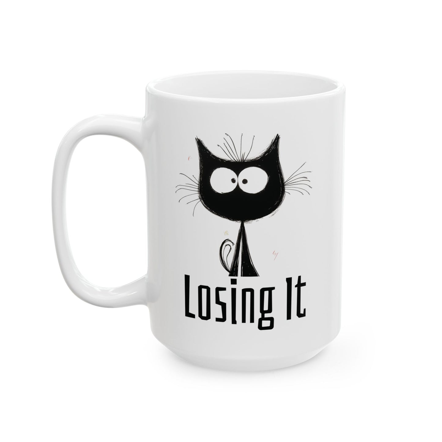 Losing It Mug | Funny Coffee Cup | Anxiety Cat & Mental Breakdown Humor Gift