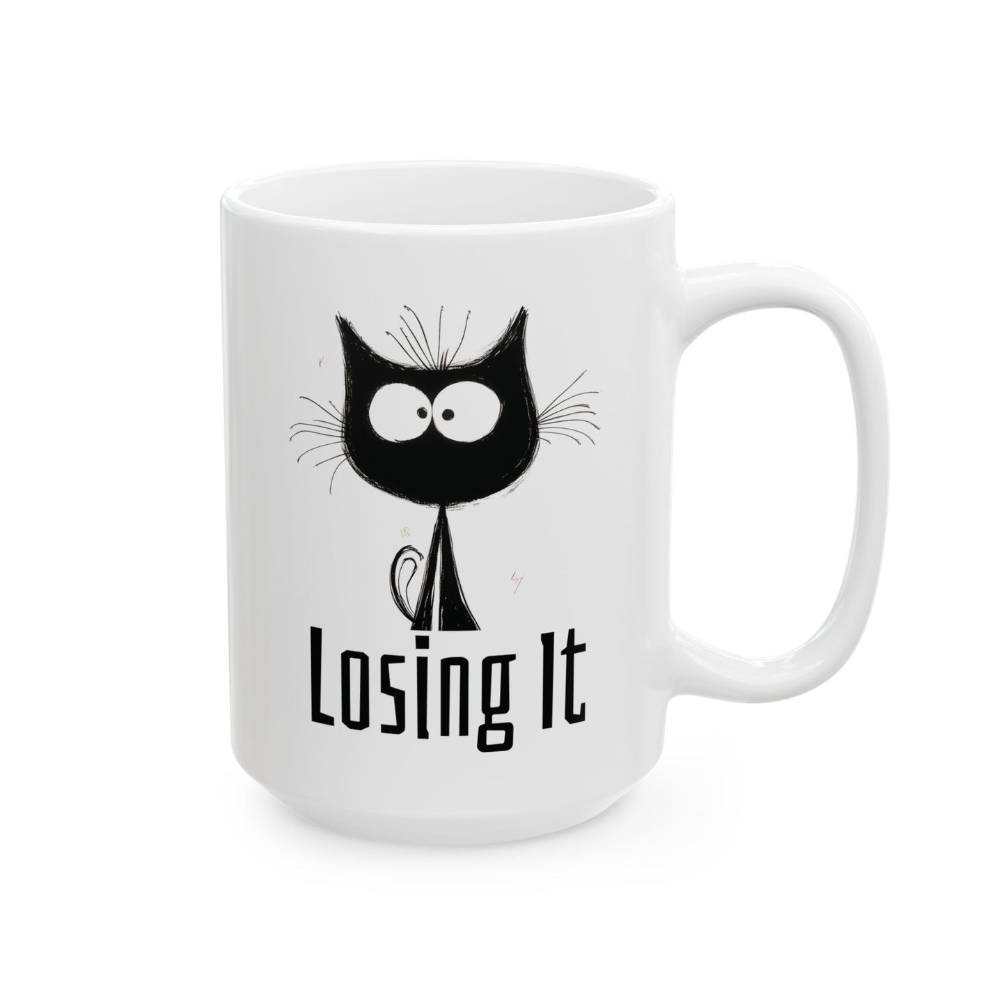 Losing It Mug | Funny Coffee Cup | Anxiety Cat & Mental Breakdown Humor Gift