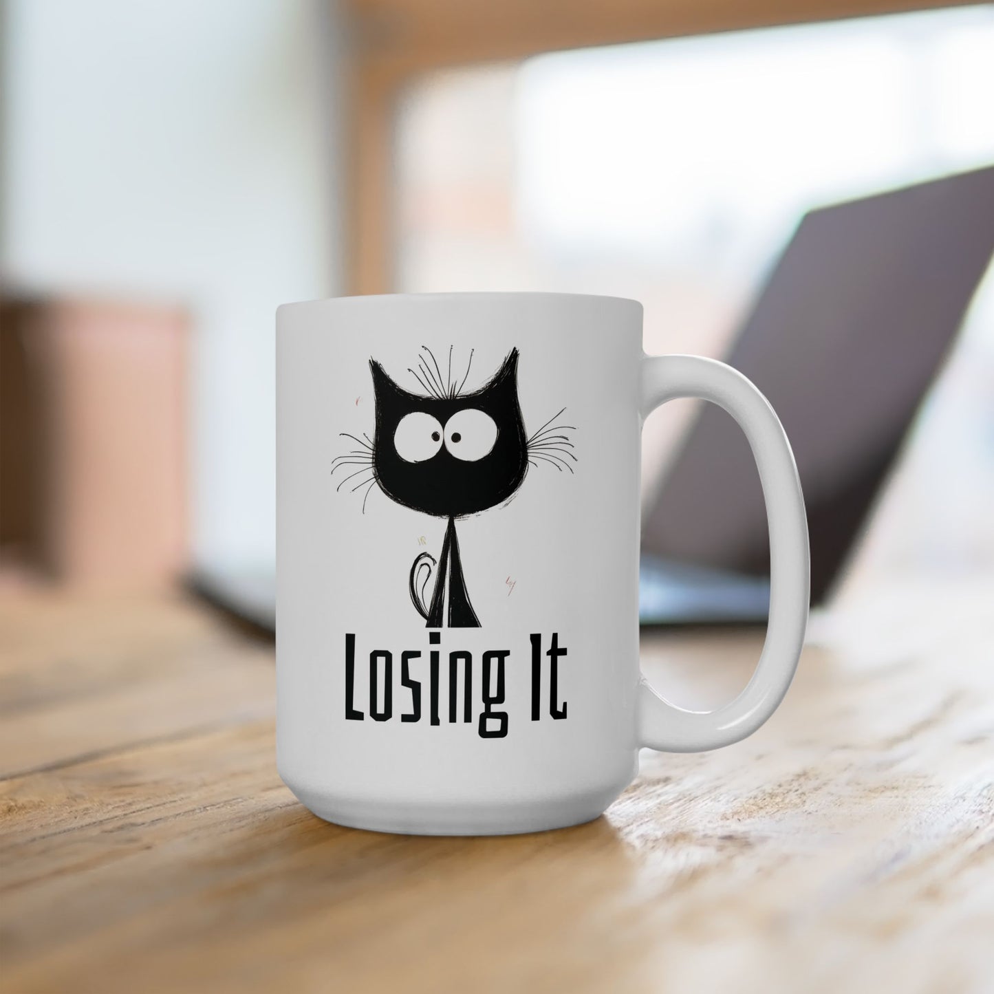 Losing It Mug | Funny Coffee Cup | Anxiety Cat & Mental Breakdown Humor Gift