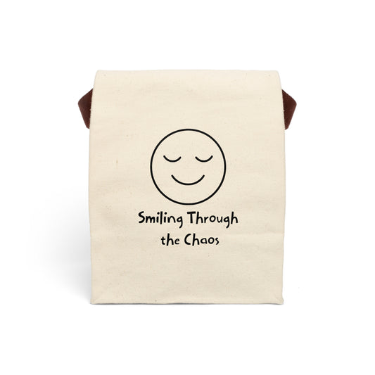 Smiling Through the Chaos Lunch Bag | Funny Burnout Tote | Chaos on the Go