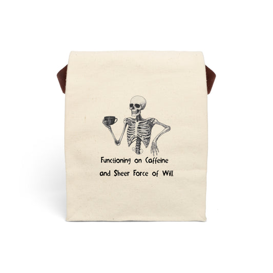 Functioning on Caffeine Lunch Bag | Funny Canvas Tote | Burnout & Overworked Gift