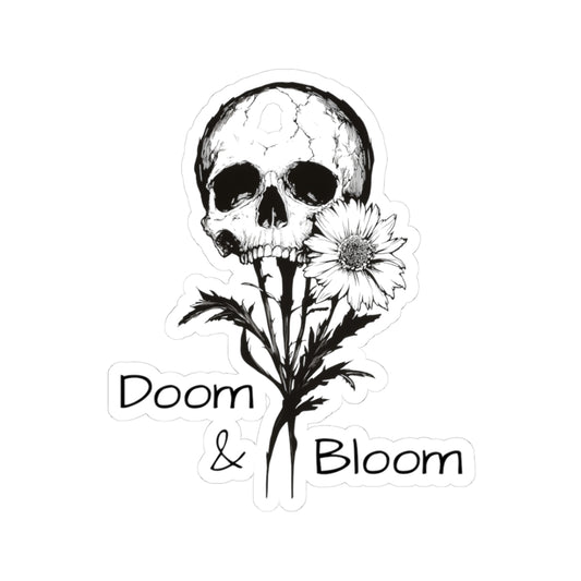 Doom & Bloom Sticker | Floral Skull Vinyl Decal | Dark Aesthetic Sticker