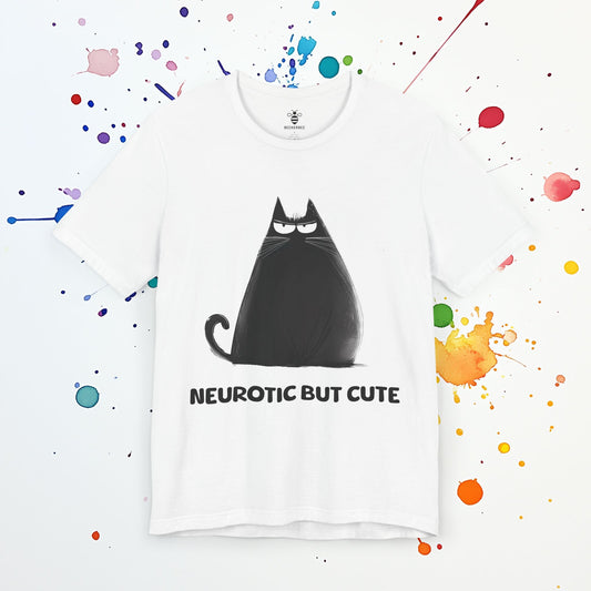 Neurotic But Cute Shirt | Funny Anxious Cat Tee | Overthinking Mood