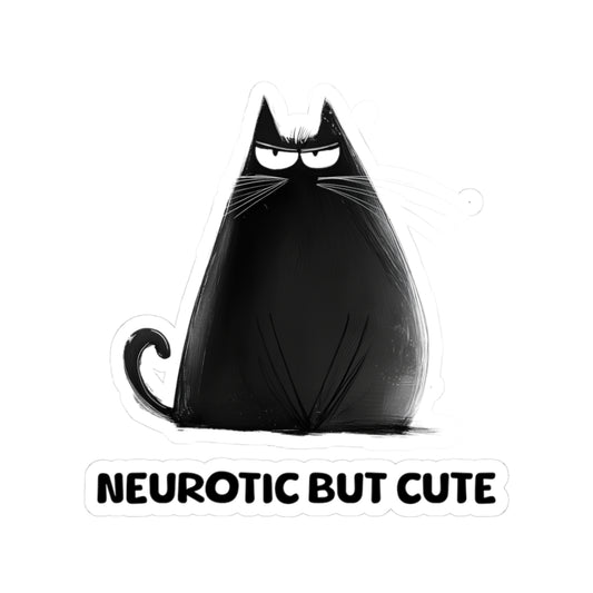 Neurotic But Cute Sticker | Funny Anxiety Vinyl Decal | Overthinking Mood