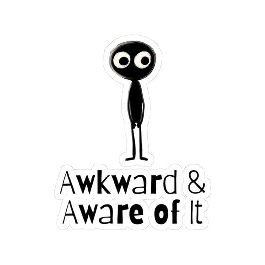 Awkward & Aware of It Sticker | Funny Introvert Vinyl Decal | Social Anxiety Humor