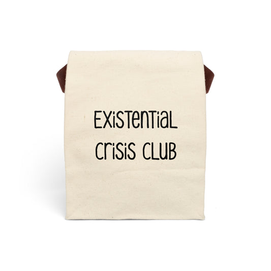 Existential Crisis Club Lunch Bag | Funny Canvas Tote | Overthinking & Philosophy Gift