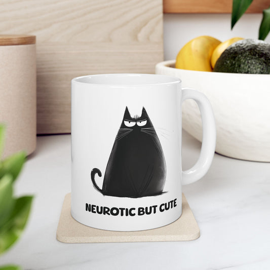 Neurotic But Cute Mug | Funny Anxiety Coffee Cup | Overthinking Fuel