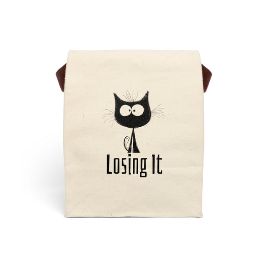 Losing It Lunch Bag | Funny Canvas Tote | Sarcastic Anxiety & Overthinking Gift